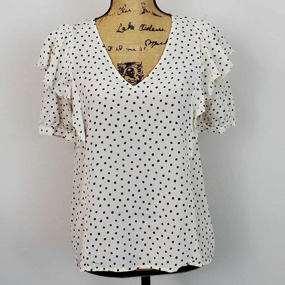 Madewell Silk Polka Dot Blouse Sz M